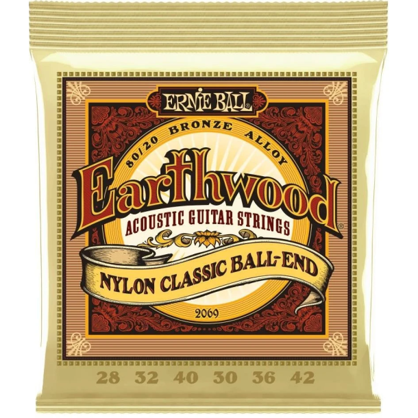 Ernie Ball 2069 Earthwood 80/20 Folk Nylon Ball End 